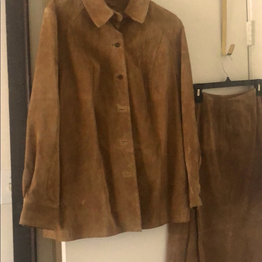 Leather Jacket and Skirt